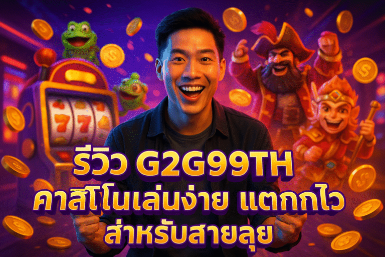 รีวิว G2G99TH คาสิโนเล่นง่าย แตกไว สำหรับสายลุย